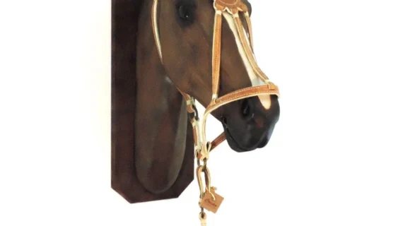 Bozal con cabestro de cuero crudo cosido con hilo