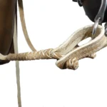 Cabezada y riendas de cuero crudo con macho trenzado y hebilla - Image 5