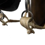 Cabezada y riendas de cuero crudo con macho trenzado y hebilla - Image 3