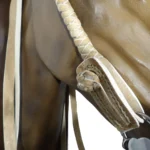 Cabezada y riendas de cuero crudo con macho trenzado y hebilla - Image 6