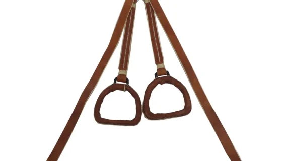 Estribos tipo perita de cuero crudo para niño