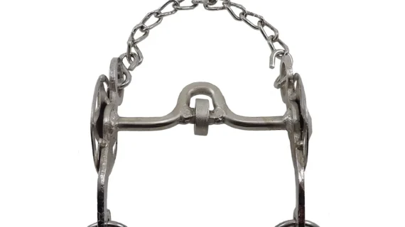 Freno de hierro niquelado con coscoja, copa grande pata 13