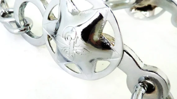 Freno medio puente de hierro niquelado copa chica pata 10