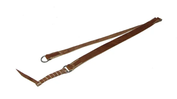 Pegual de cuero crudo 3 argollas de acero inoxidable