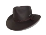 Sombrero australiano de cuero engrasado marrón
