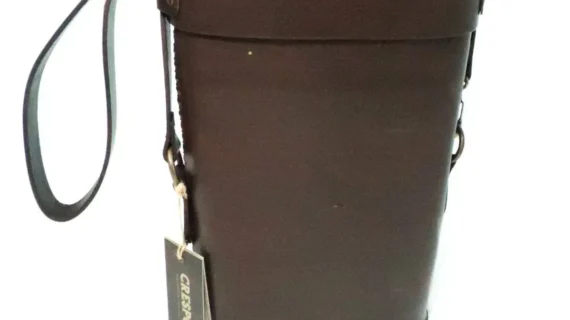 Porta termo de cuero engrasado liso