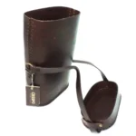 Porta termo de cuero engrasado liso - Image 2