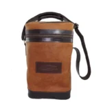 Porta termo morral de cuero liso