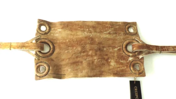 Encimera de cuero crudo 4 argollas con correones