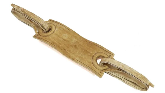 Encimera de cuero crudo con correones