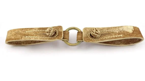 Maneas de cuero crudo con argolla