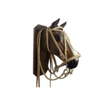 Juego 4 piezas de cuero crudo doblado con argollas de alpaca - Image 3