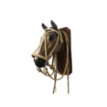 Juego 4 piezas de cuero crudo doblado con argollas de alpaca