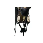 Juego 5 piezas de suela negra con presillas de cuero crudo - Image 5