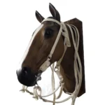Cabezada, riendas y fiador de cuero blanco - Image 2