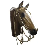 Juego de cabezada, riendas, fiador y maneas de cuero crudo con costura perdida - Imagen 4