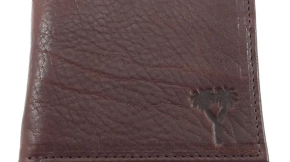 Billetera de cuero vacuno con volante tamaño dolar