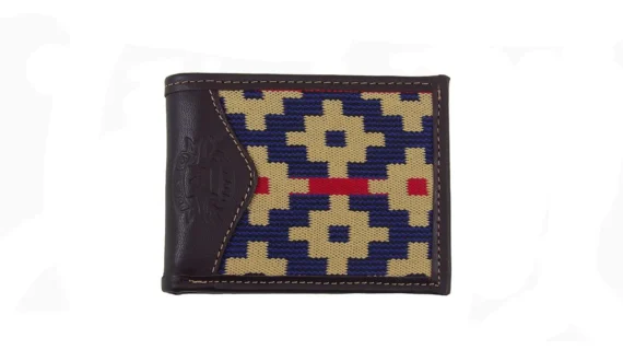 Billetera de cuero vacuno con guarda pampa