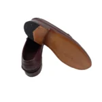 Mocasín clásico doble suela con vincha marrón - Image 3