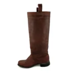 Botas de cuero caña larga blanda con hebilla marrón - Image 2