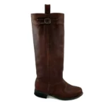 Botas de cuero caña larga blanda con hebilla marrón - Image 4