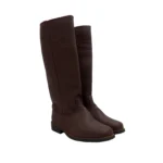 Botas de cuero caña larga dura marrón