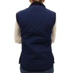 Chaleco de dama matelasse azul con cierre - Image 2