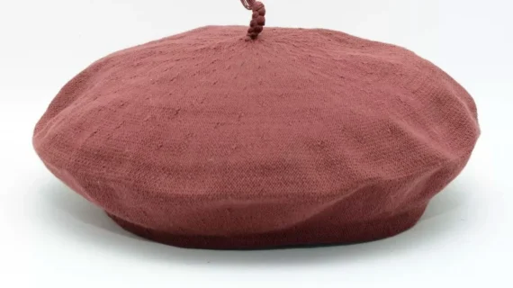 Boina de algodón con tafilete bordo Tolosa