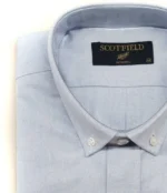 Camisa tela Oxford lisa celeste para hombre - Image 2