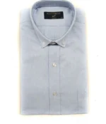 Camisa tela Oxford lisa celeste para hombre - Image 3