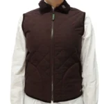 Chaleco de dama matelasse chocolate con cierre