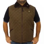 Chaleco de hombre matelasse marrón