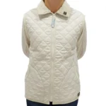 Chaleco de dama matelasse crudo con cierre