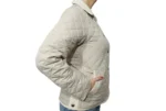 Campera de dama matelasseada de microfibra color crudo - Image 2