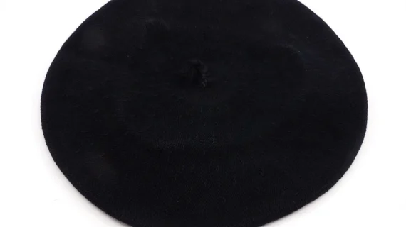 Boina de algodón con tafilete negra Tolosa