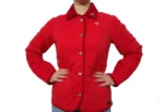 Campera de dama matelasseada de microfibra color rojo