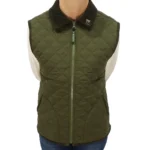 Chaleco de dama matelasse verde con cierre