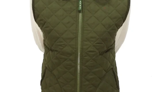 Chaleco de dama matelasse verde con cierre