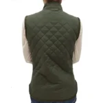 Chaleco de dama matelasse verde con broche - Image 2