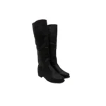 Botas de cuero caña larga blanda fondo de goma granulada - Image 3