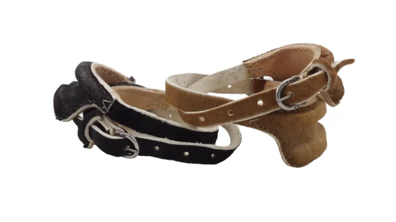 Taloneras de cuero con pelo