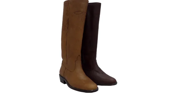 Botas de cuero de búfalo caña larga fondo de suela