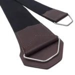 Juego de cincha y sobrecincha de galón negro con tapa de suela marrón - Image 3
