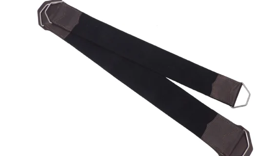 Juego de cincha y sobrecincha de galón negro con tapa de suela marrón