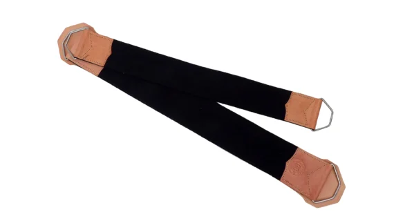 Juego de cincha y sobrecincha de galón negro con tapa de suela natural