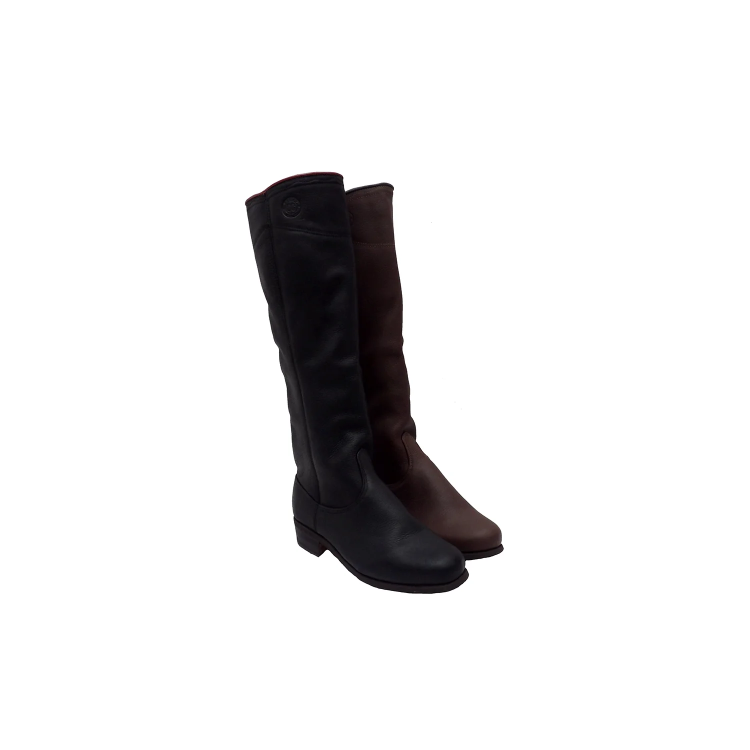 wc-producto-41333-1772142060.webp Botas de cuero caña larga blanda fondo de goma granulada - Image 1