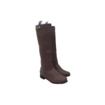 Botas de cuero caña blanda con hebilla marrón