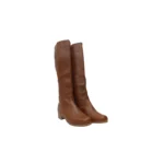 Botas de cuero caña larga blanda fondo de suela - Imagen 6